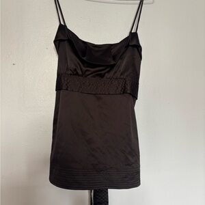 BCBGMaxAzria Black Satin Top